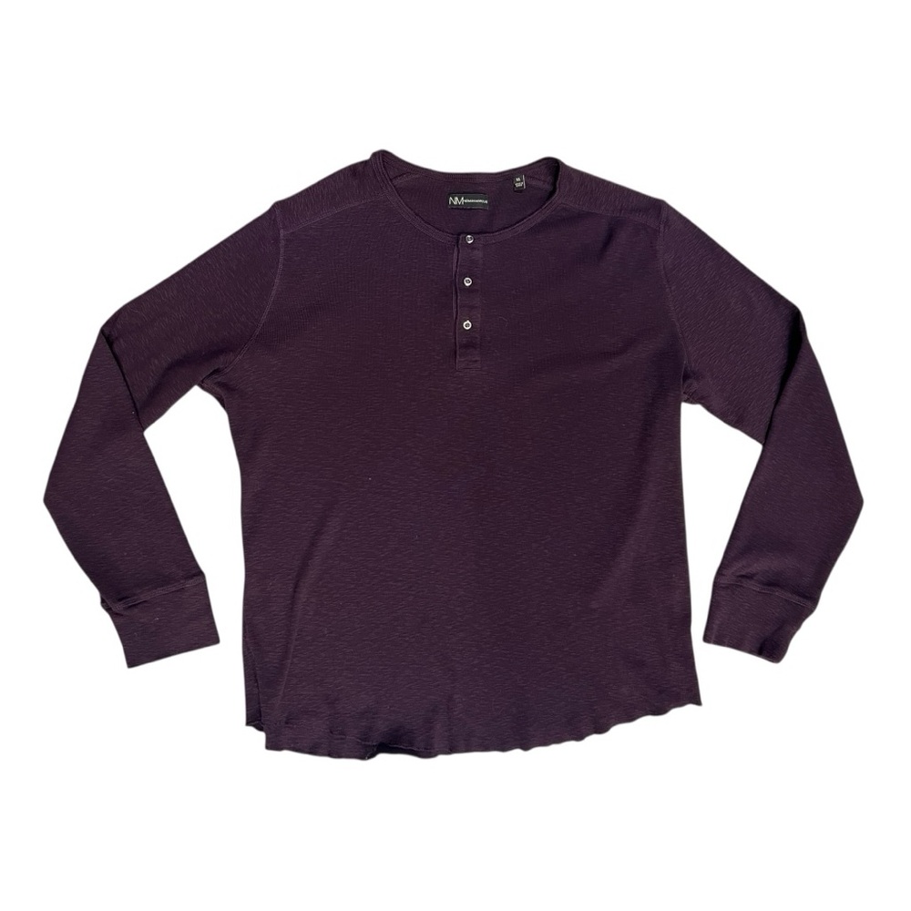 Neiman Marcus Men’s Purple Long Sleeve Henley‎ Shirt Size XL